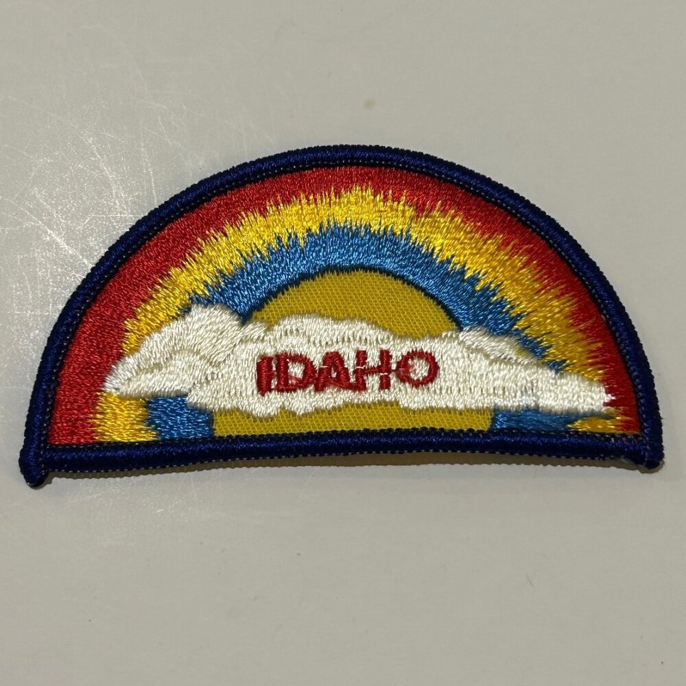 Idaho Rainbow and Cloud Embroidered Patch UNUSED